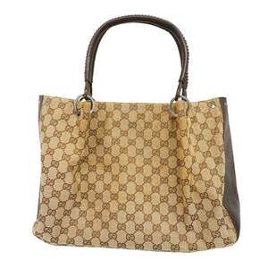 Gucci GG Canvas Tote Bag 115015, Brown Canvas, Women's